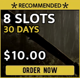 8 slot Sons of the Forest server for $10.00 billed monthly
